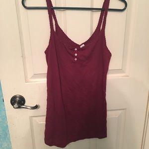 Burgundy spaghetti Tank top